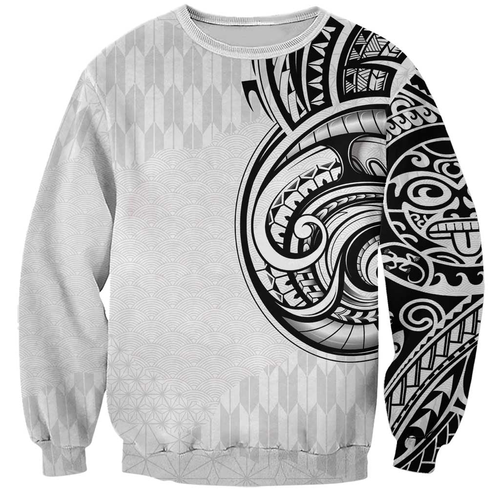 Hawaii and Japanese Culture Personalised Sweatshirt With Polynesian Tribal Tattoo Style