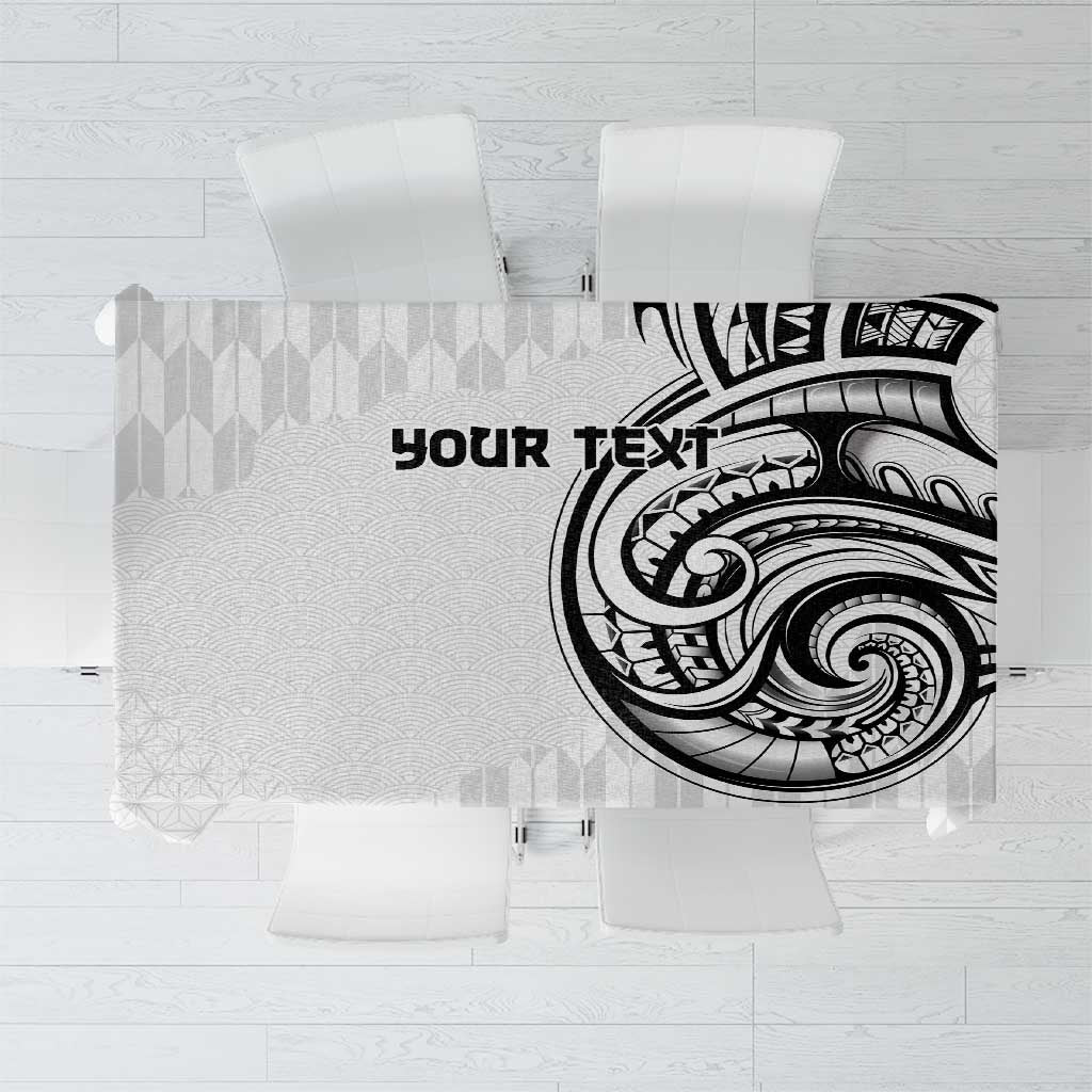 Hawaii and Japanese Culture Personalised Tablecloth With Polynesian Tribal Tattoo Style