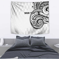Hawaii and Japanese Culture Personalised Tapestry With Polynesian Tribal Tattoo Style