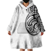 Hawaii and Japanese Culture Personalised Wearable Blanket Hoodie With Polynesian Tribal Tattoo Style