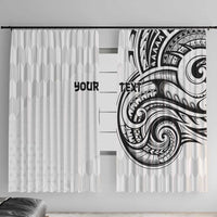 Hawaii and Japanese Culture Personalised Window Curtain With Polynesian Tribal Tattoo Style