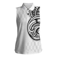 Hawaii and Japanese Culture Personalised Women Sleeveless Polo Shirt With Polynesian Tribal Tattoo Style