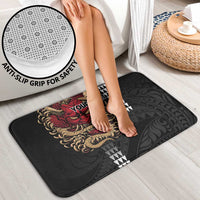 Hawaii and Japanese Oni Mask Personalised Bathroom Set Kakau Pattern Dark Art Style - Polynesian Pride