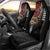 Hawaii and Japanese Oni Mask Personalised Car Seat Cover Kakau Pattern Dark Art Style