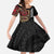 Hawaii and Japanese Oni Mask Personalised Family Matching Off The Shoulder Long Sleeve Dress and Hawaiian Shirt Kakau Pattern Dark Art Style