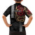Hawaii and Japanese Oni Mask Personalised Family Matching Off Shoulder Short Dress and Hawaiian Shirt Kakau Pattern Dark Art Style