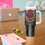 Hawaii and Japanese Oni Mask Personalised Tumbler With Handle Kakau Pattern Dark Art Style