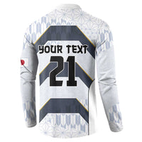 Japan Pacific Rugby 2022-23 Custom Button Sweatshirt Black Sakura Japanese Wave Pattern