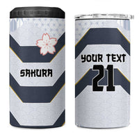 Japan Pacific Rugby 2022-23 Custom 4 in 1 Can Cooler Tumbler Black Sakura Japanese Wave Pattern
