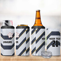 Japan Pacific Rugby 2022-23 Custom 4 in 1 Can Cooler Tumbler Black Sakura Japanese Wave Pattern