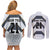 Japan Pacific Rugby 2022-23 Custom Couples Matching Off Shoulder Short Dress and Long Sleeve Button Shirt Black Sakura Japanese Wave Pattern