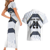 Japan Pacific Rugby 2022-23 Custom Couples Matching Short Sleeve Bodycon Dress and Hawaiian Shirt Black Sakura Japanese Wave Pattern LT9 - Polynesian Pride