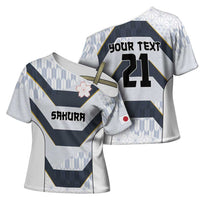 Japan Pacific Rugby 2022-23 Custom Cross Shoulder Shirt Black Sakura Japanese Wave Pattern - Polynesian Pride