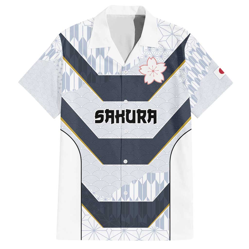 Japan Pacific Rugby 2022-23 Custom Family Matching Short Sleeve Bodycon Dress and Hawaiian Shirt Black Sakura Japanese Wave Pattern LT9 Dad's Shirt - Short Sleeve Black - Polynesian Pride
