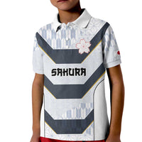 Japan Pacific Rugby 2022-23 Custom Kid Polo Shirt Black Sakura Japanese Wave Pattern