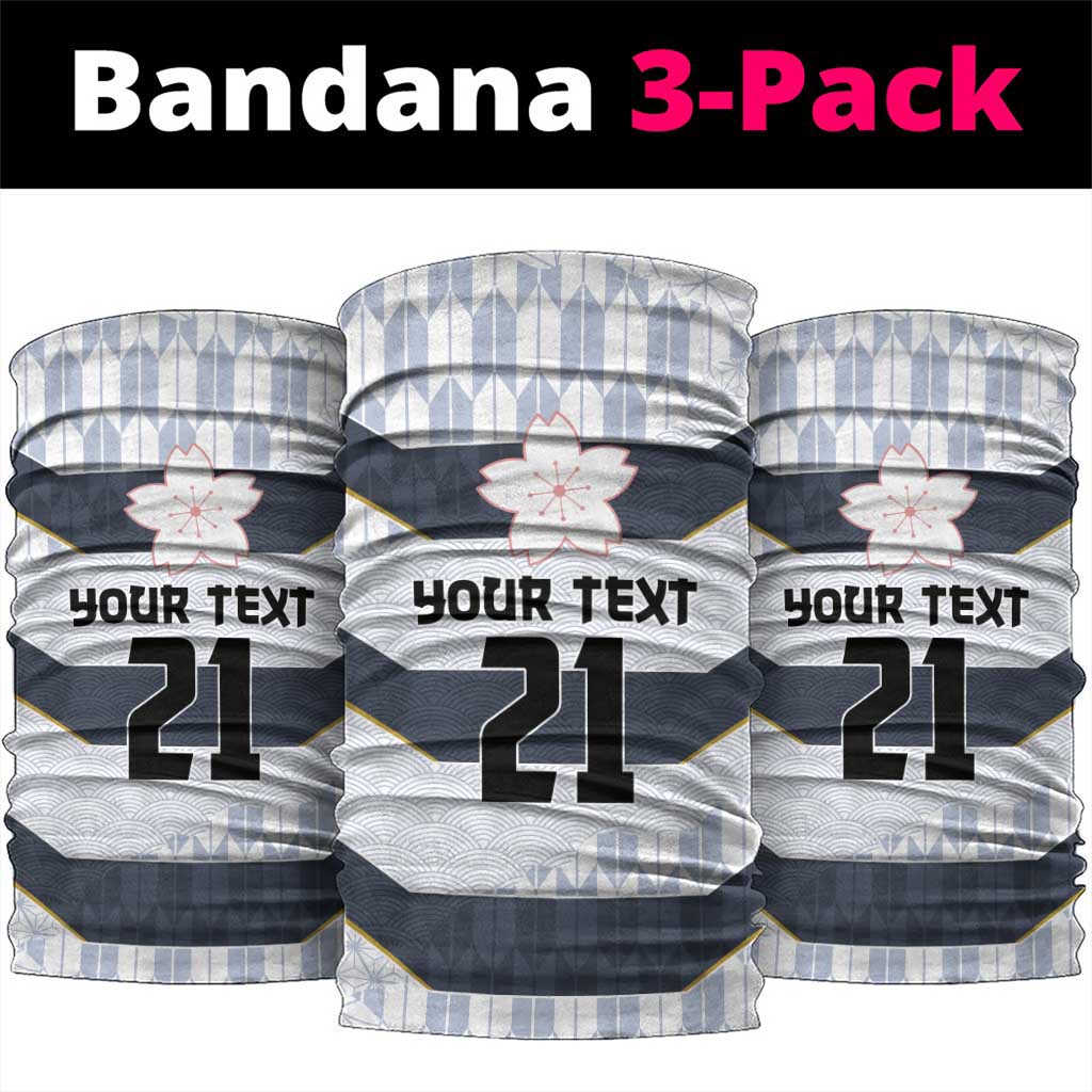 Japan Pacific Rugby 2022-23 Custom Neck Gaiter Black Sakura Japanese Wave Pattern - Polynesian Pride