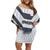 Japan Pacific Rugby 2022-23 Custom Off Shoulder Short Dress Black Sakura Japanese Wave Pattern