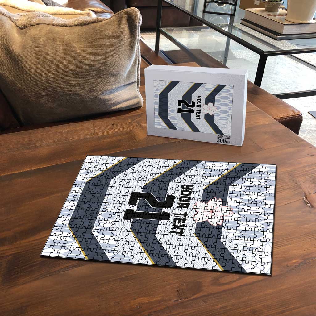 Japan Pacific Rugby 2022-23 Custom Puzzle Black Sakura Japanese Wave Pattern - Polynesian Pride