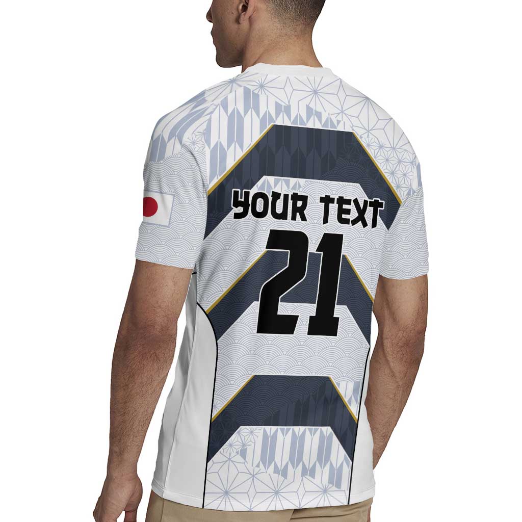 Japan Pacific Rugby 2022-23 Custom Rugby Jersey Black Sakura Japanese Wave Pattern