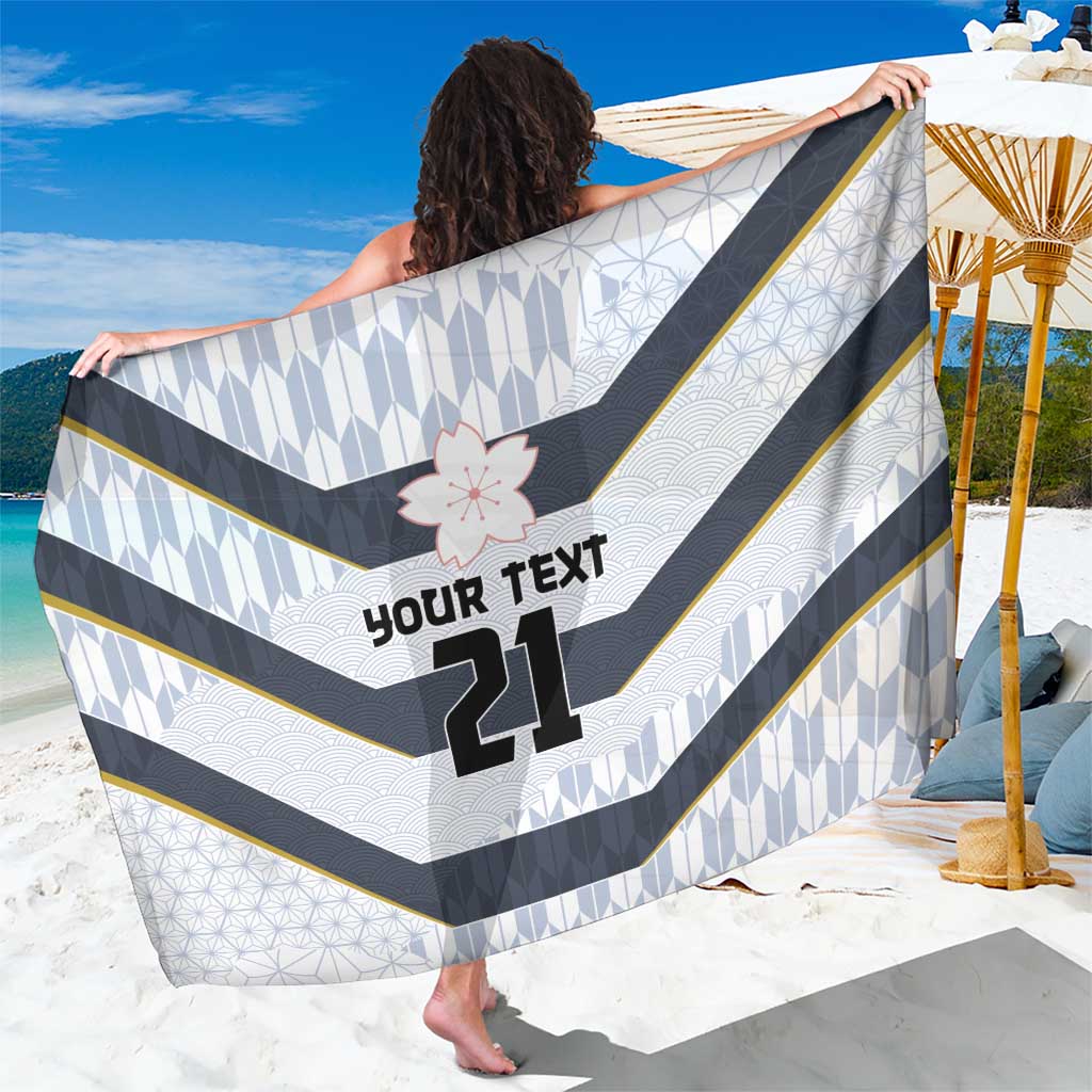 Japan Pacific Rugby 2022-23 Custom Sarong Black Sakura Japanese Wave Pattern