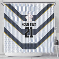 Japan Pacific Rugby 2022-23 Custom Shower Curtain Black Sakura Japanese Wave Pattern