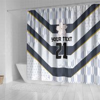Japan Pacific Rugby 2022-23 Custom Shower Curtain Black Sakura Japanese Wave Pattern
