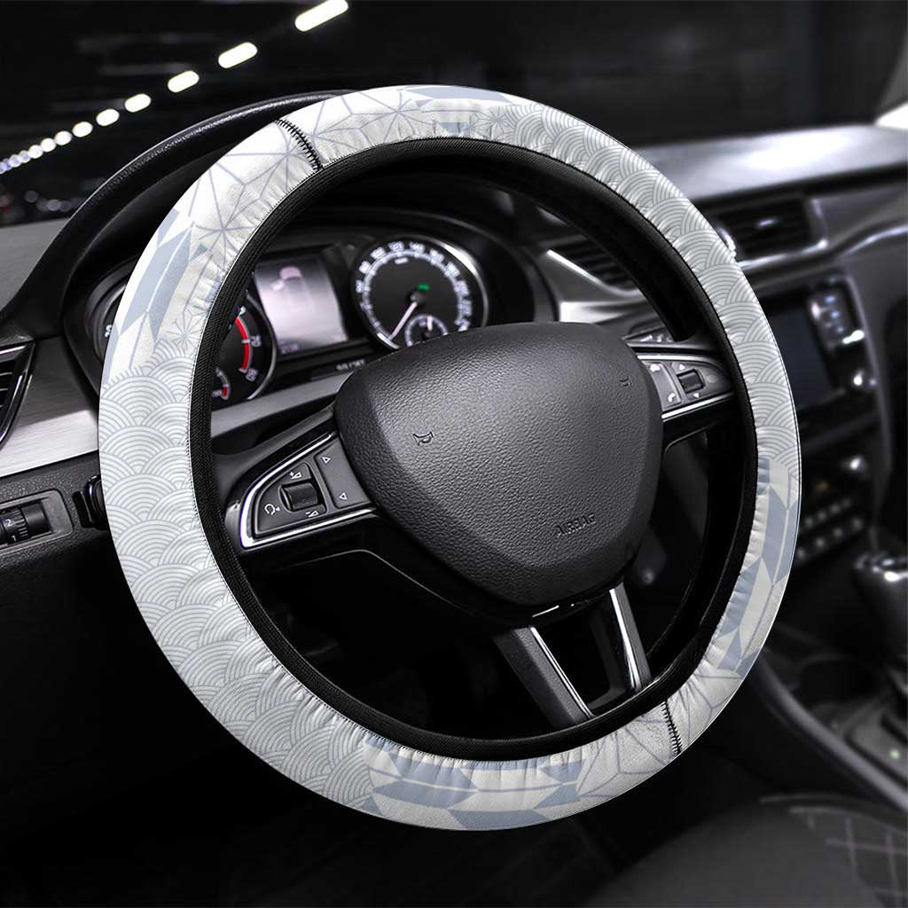 Japan Pacific Rugby 2022-23 Steering Wheel Cover Black Sakura Japanese Wave Pattern LT9 Universal Fit Black - Polynesian Pride