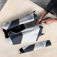 Japan Pacific Rugby 2022-23 Custom Umbrella Black Sakura Japanese Wave Pattern - Polynesian Pride