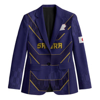 Japan Pacific Rugby 2022-23 Custom Blazer Blue Sakura Japanese Wave Pattern - Polynesian Pride