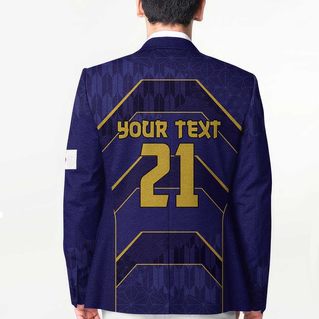 Japan Pacific Rugby 2022-23 Custom Blazer Blue Sakura Japanese Wave Pattern - Polynesian Pride