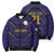 Japan Pacific Rugby 2022-23 Custom Bomber Puffer Jacket Blue Sakura Japanese Wave Pattern - Polynesian Pride