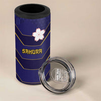 Japan Pacific Rugby 2022-23 Custom 4 in 1 Can Cooler Tumbler Blue Sakura Japanese Wave Pattern
