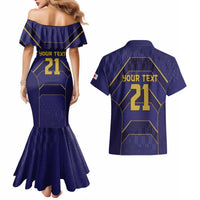 Japan Pacific Rugby 2022-23 Custom Couples Matching Mermaid Dress and Hawaiian Shirt Blue Sakura Japanese Wave Pattern LT9 - Polynesian Pride