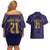 Japan Pacific Rugby 2022-23 Custom Couples Matching Off Shoulder Short Dress and Hawaiian Shirt Blue Sakura Japanese Wave Pattern