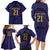 Japan Pacific Rugby 2022-23 Custom Family Matching Long Sleeve Bodycon Dress and Hawaiian Shirt Blue Sakura Japanese Wave Pattern