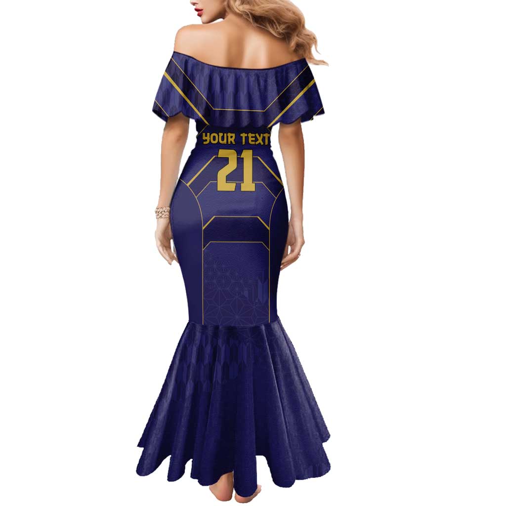 Japan Pacific Rugby 2022-23 Custom Family Matching Mermaid Dress and Hawaiian Shirt Blue Sakura Japanese Wave Pattern LT9 - Polynesian Pride