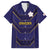 Japan Pacific Rugby 2022-23 Custom Family Matching Off The Shoulder Long Sleeve Dress and Hawaiian Shirt Blue Sakura Japanese Wave Pattern