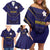 Japan Pacific Rugby 2022-23 Custom Family Matching Off Shoulder Short Dress and Hawaiian Shirt Blue Sakura Japanese Wave Pattern