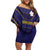 Japan Pacific Rugby 2022-23 Custom Family Matching Off Shoulder Short Dress and Hawaiian Shirt Blue Sakura Japanese Wave Pattern