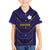Japan Pacific Rugby 2022-23 Custom Family Matching Off Shoulder Short Dress and Hawaiian Shirt Blue Sakura Japanese Wave Pattern