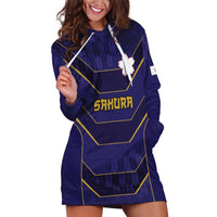 Japan Pacific Rugby 2022-23 Custom Hoodie Dress Blue Sakura Japanese Wave Pattern LT9 Blue - Polynesian Pride