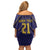 Japan Pacific Rugby 2022-23 Custom Off Shoulder Short Dress Blue Sakura Japanese Wave Pattern