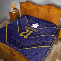 Japan Pacific Rugby 2022-23 Custom Quilt Blue Sakura Japanese Wave Pattern