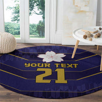 Japan Pacific Rugby 2022-23 Custom Round Carpet Blue Sakura Japanese Wave Pattern