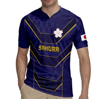 Japan Pacific Rugby 2022-23 Custom Rugby Jersey Blue Sakura Japanese Wave Pattern