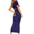 Japan Pacific Rugby 2022-23 Custom Short Sleeve Bodycon Dress Blue Sakura Japanese Wave Pattern