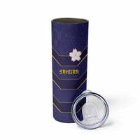 Japan Pacific Rugby 2022-23 Custom Skinny Tumbler Blue Sakura Japanese Wave Pattern LT9 - Polynesian Pride