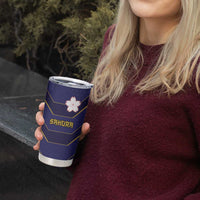 Japan Pacific Rugby 2022-23 Custom Tumbler Cup Blue Sakura Japanese Wave Pattern