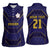 Japan Pacific Rugby 2022-23 Custom Women Sleeveless Polo Shirt Blue Sakura Japanese Wave Pattern