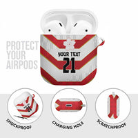 Japan Pacific Rugby 2022-23 Custom AirPods Case Red Sakura Japanese Wave Pattern - Polynesian Pride